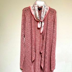 NWOT Torrid Pink Knit Cardigan Sweater, Open Front, Plus Size 1X